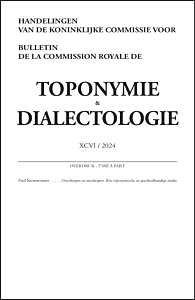 Handelingen van de Koninklijke Commissie voor Toponymie & Dialectologie - overdruk Paul Kempeneers